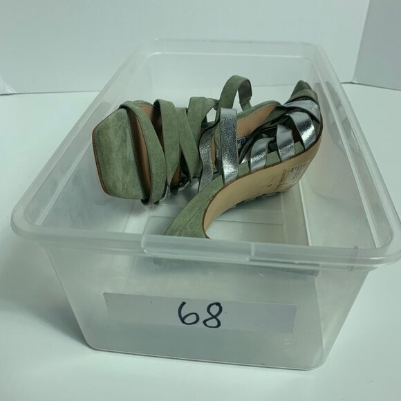 Charles David Sage Silver Suede Vocal Slip On Strappy High-Heel Sandals 9M - Picture 13 of 13